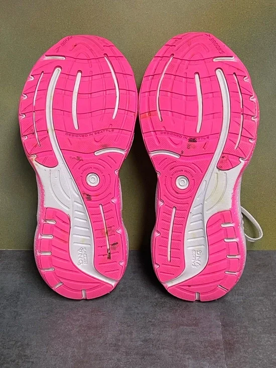 Brooks Glycerin StealthFit GTS 20 Women's Running Shoes Grey/Yellow/Pink Size 7B - Picture 12 of 15